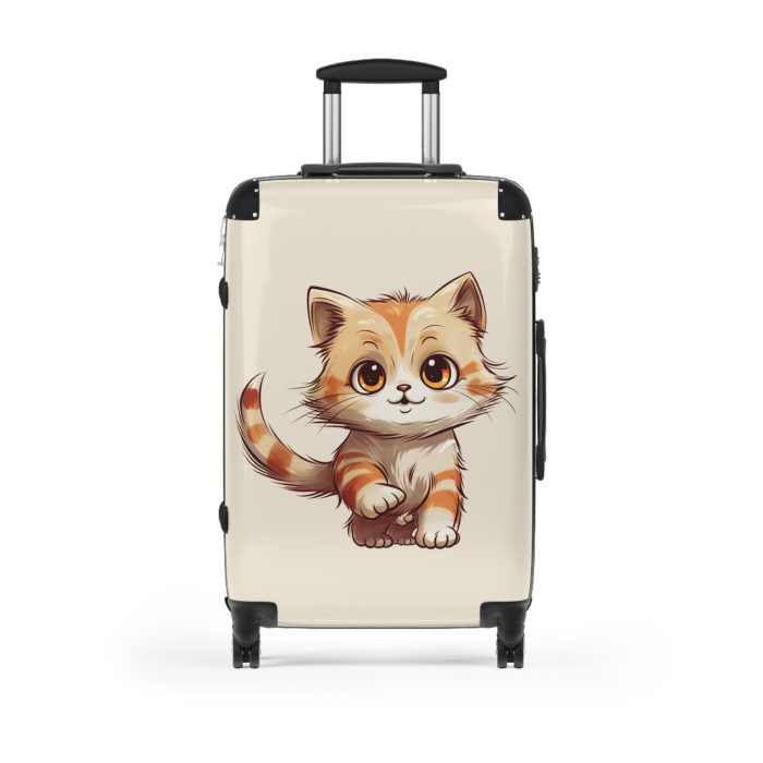 Cute Cat Suitcase - A charming travel companion adorned with adorable cat illustrations, blending cuteness with practicality for your journeys.