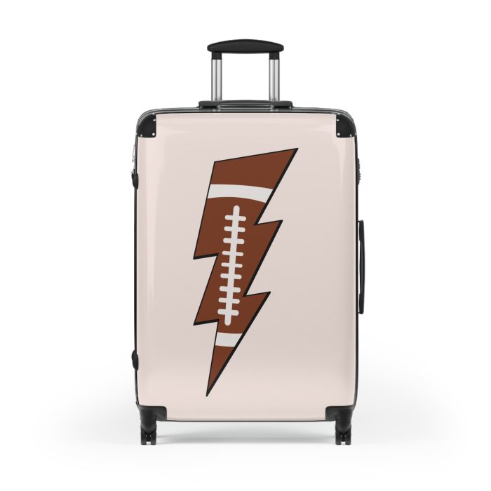 Sporty Lightning Bolt Football suitcase, a durable and stylish travel companion. Crafted with lightning bolt football designs, it's perfect for enthusiasts on the go.