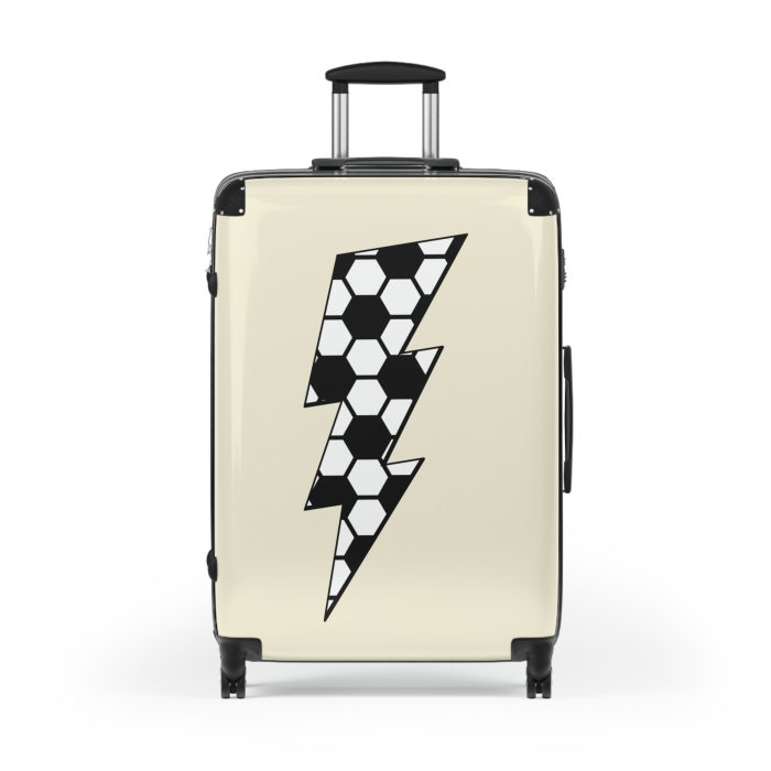 Sporty Lightning Bolt Football suitcase, a durable and stylish travel companion. Crafted with lightning bolt football designs, it's perfect for enthusiasts on the go.