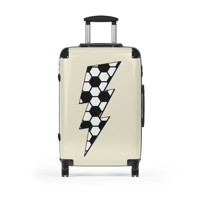 Sporty Lightning Bolt Football suitcase, a durable and stylish travel companion. Crafted with lightning bolt football designs, it's perfect for enthusiasts on the go.