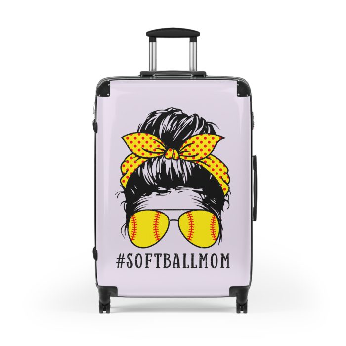 Softball Mom Suitcase - A personalized luggage choice designed for moms who love softball, featuring unique softball-themed accents.