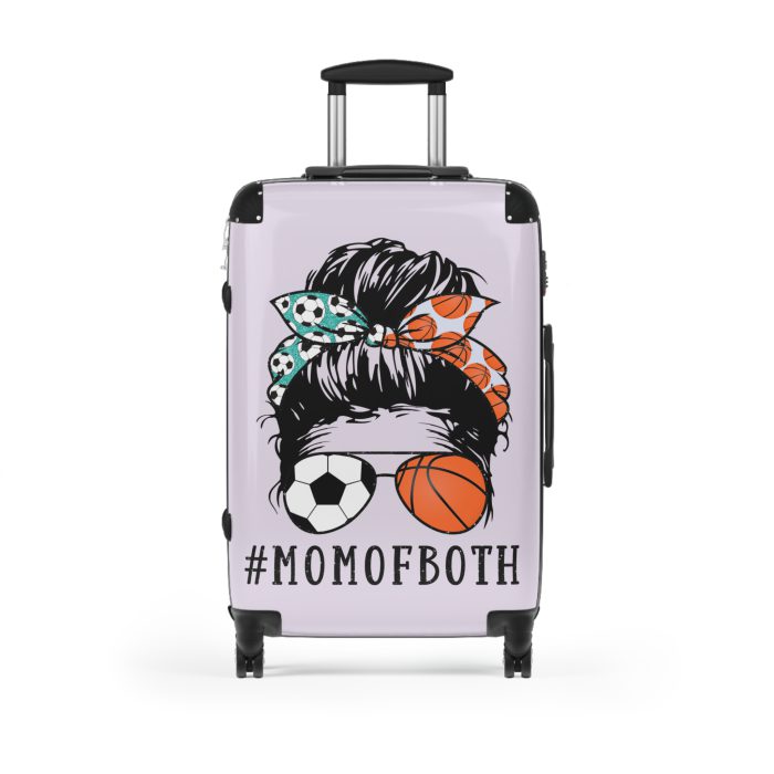 Soccer Basketball Mom Suitcase - A slam dunk in style for moms juggling soccer games and basketball courts with finesse.