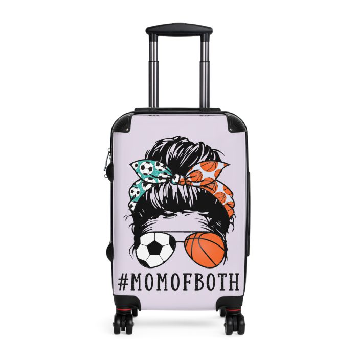 Soccer Basketball Mom Suitcase - A slam dunk in style for moms juggling soccer games and basketball courts with finesse.