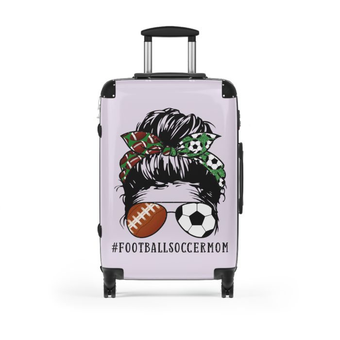 Football Soccer Mom Suitcase - A stylish companion for moms juggling soccer matches and football games.