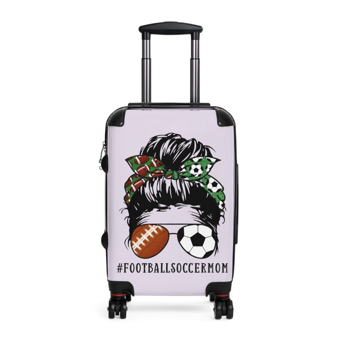 Football Soccer Mom Suitcase - A stylish companion for moms juggling soccer matches and football games.