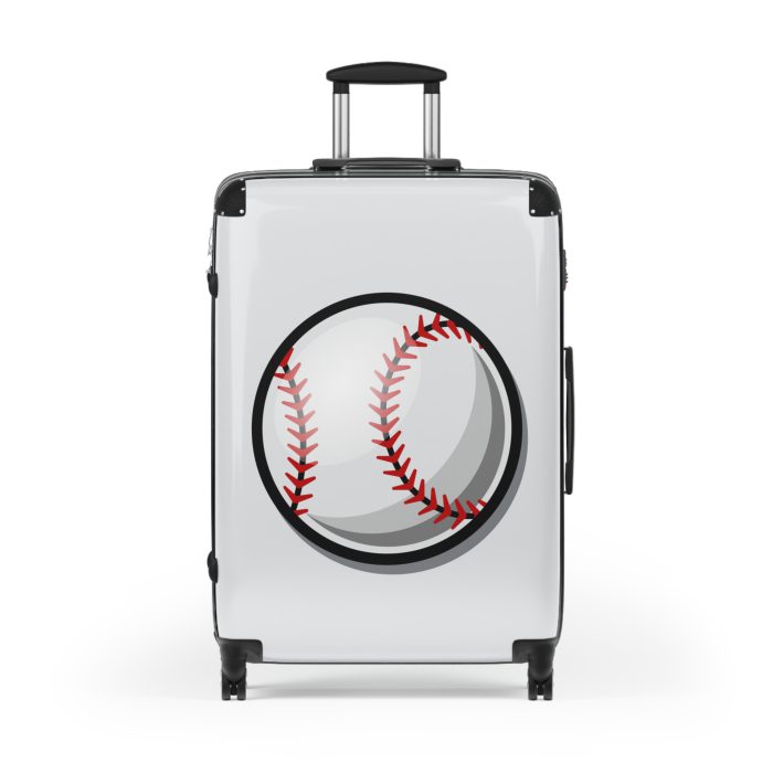 Baseball Suitcase - A luggage adorned with a sporty baseball-themed design, perfect for sports enthusiasts who want to travel in style with their favorite sport.