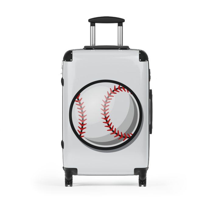 Baseball Suitcase - A luggage adorned with a sporty baseball-themed design, perfect for sports enthusiasts who want to travel in style with their favorite sport.