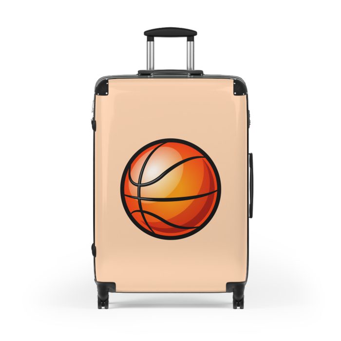 Basketball Suitcase - A luggage adorned with a sporty basketball-themed design, perfect for sports enthusiasts who want to travel in style with their favorite sport.