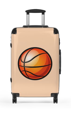 Basketball Suitcase - A luggage adorned with a sporty basketball-themed design, perfect for sports enthusiasts who want to travel in style with their favorite sport.