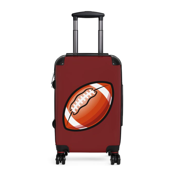 Football Suitcase - A luggage adorned with a sporty football-themed design, perfect for travelers who want to travel in style with their favorite sport.