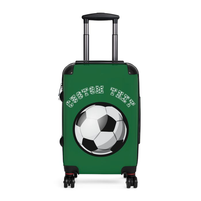 Custom Soccer Suitcase - A personalized luggage adorned with a custom soccer-themed design, perfect for sports enthusiasts who want to travel in style with their favorite sport.