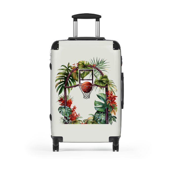 Tropical Basketball suitcase, a durable and stylish travel companion. Crafted with basketball designs, it's perfect for enthusiasts on the go.