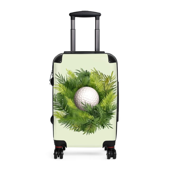 Tropical Golf Ball suitcase, a durable and stylish travel companion. Crafted with golf ball designs, it's perfect for enthusiasts on the go.