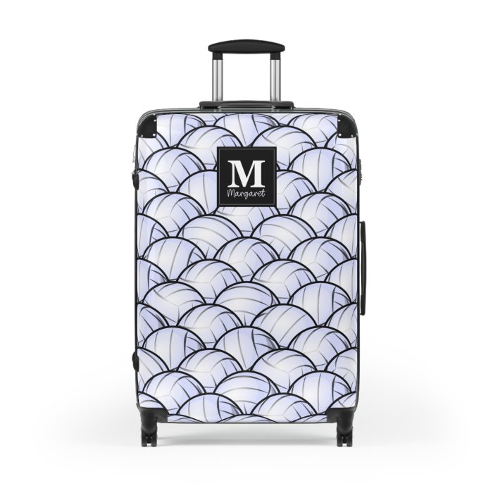 Custom Volleyball Suitcase - A personalized luggage adorned with a custom volleyball-themed design, perfect for sports enthusiasts who want to travel in style with their favorite sport.