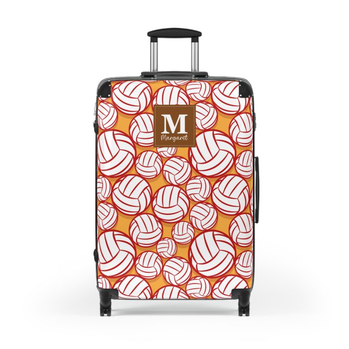 Custom Volleyball Suitcase - A personalized luggage adorned with a custom volleyball-themed design, perfect for sports enthusiasts who want to travel in style with their favorite sport.