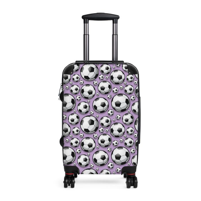 Soccer Suitcase - A luggage adorned with a sporty soccer-themed design, perfect for travelers who want to travel in style with their favorite sport.