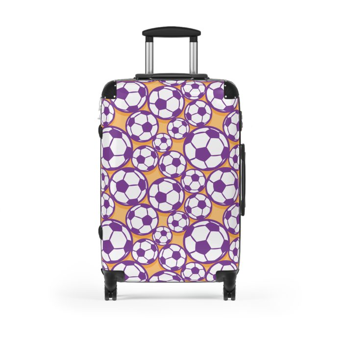 Soccer Suitcase - A luggage adorned with a sporty soccer-themed design, perfect for travelers who want to travel in style with their favorite sport.