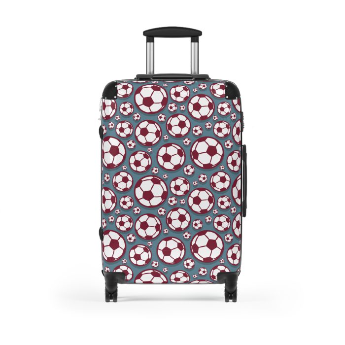 Soccer Suitcase - A luggage adorned with a sporty soccer-themed design, perfect for travelers who want to travel in style with their favorite sport.