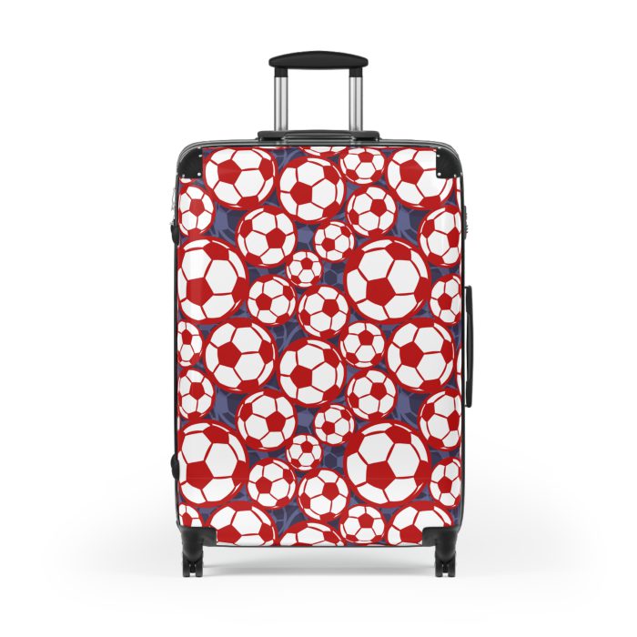 Soccer Suitcase - A luggage adorned with a sporty soccer-themed design, perfect for travelers who want to travel in style with their favorite sport.