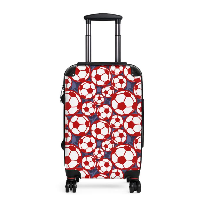 Soccer Suitcase - A luggage adorned with a sporty soccer-themed design, perfect for travelers who want to travel in style with their favorite sport.