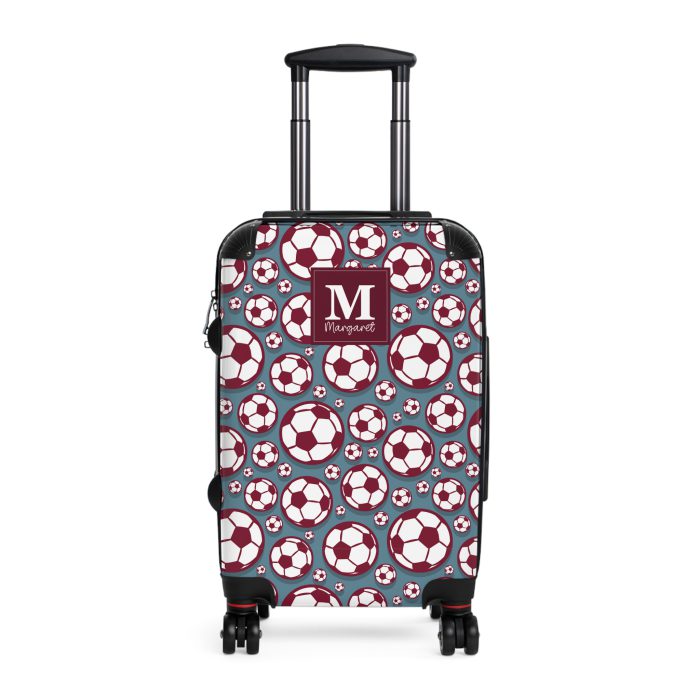 Custom Soccer Suitcase - A personalized luggage adorned with a custom soccer-themed design, perfect for sports enthusiasts who want to travel in style with their favorite sport.