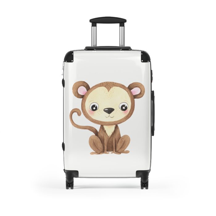 Cute Baby Monkey Suitcase - Travel in adorable style with this delightful companion, featuring charming baby monkey motifs for cute adventures.