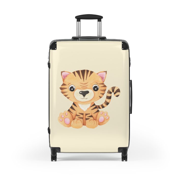 Cute Baby Tiger Suitcase - Elevate your journeys with this charming companion, featuring delightful baby tiger motifs for adorable adventures.