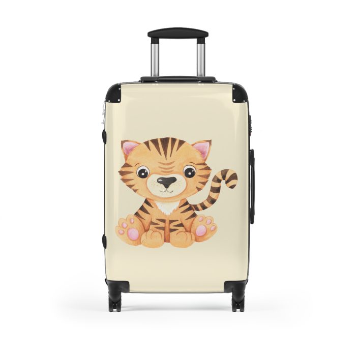 Cute Baby Tiger Suitcase - Elevate your journeys with this charming companion, featuring delightful baby tiger motifs for adorable adventures.