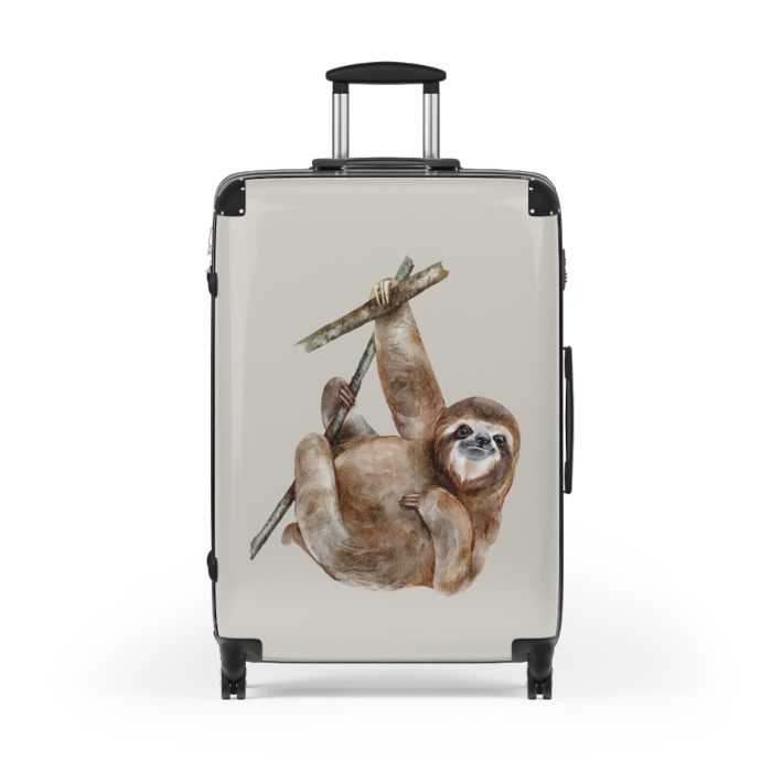 Sloth Suitcase - A unique travel gear featuring a sloth design, perfect for animal lovers and adding a laid-back charm to your journeys.