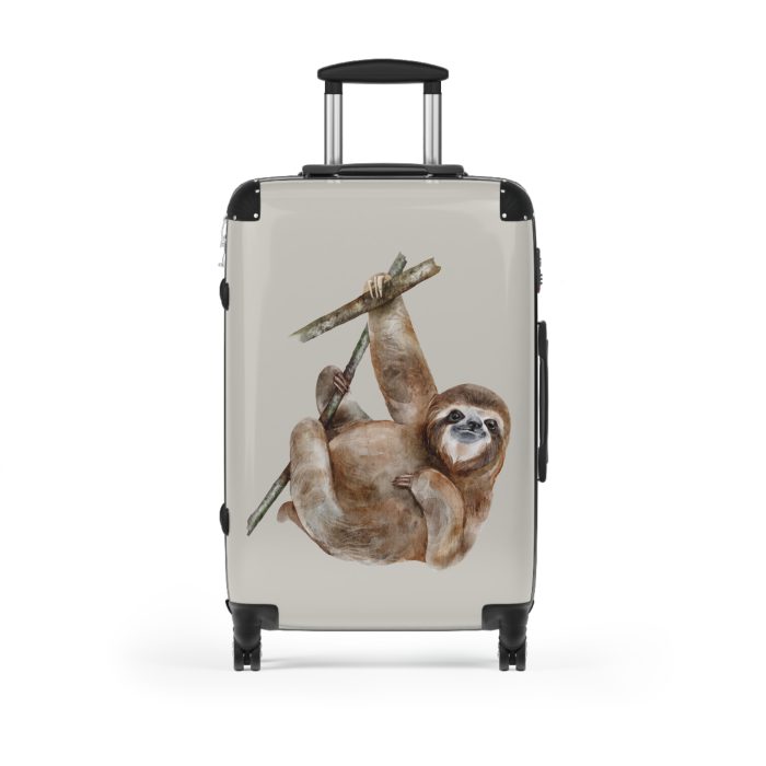 Sloth Suitcase - A unique travel gear featuring a sloth design, perfect for animal lovers and adding a laid-back charm to your journeys.