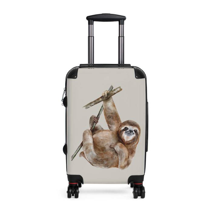 Sloth Suitcase - A unique travel gear featuring a sloth design, perfect for animal lovers and adding a laid-back charm to your journeys.