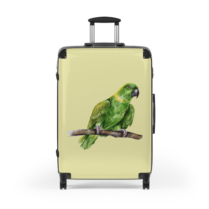 Parrot Suitcase - A tropical travel gear featuring a parrot design, perfect for bird lovers and adding a touch of paradise to your journeys.