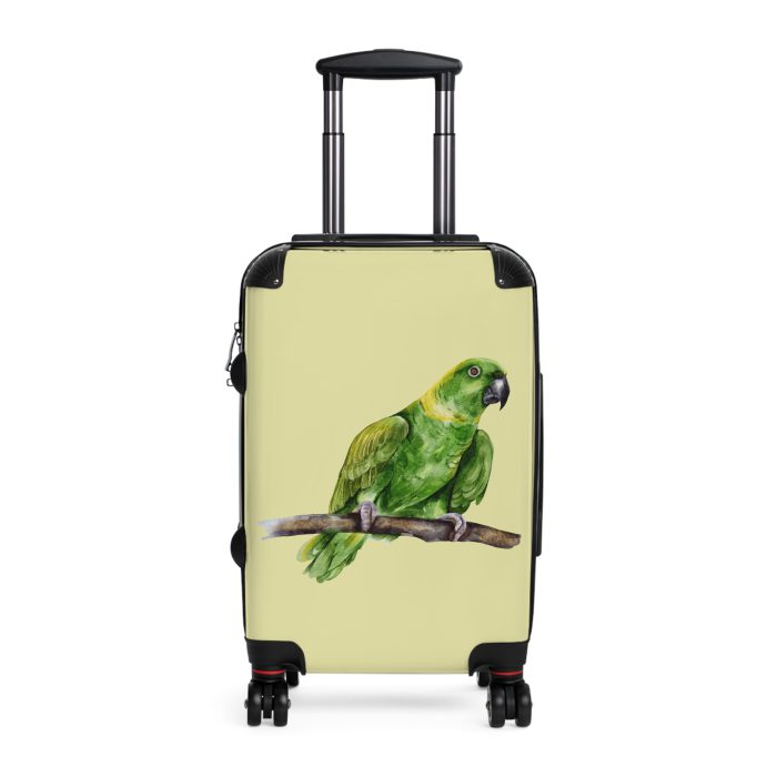 Parrot Suitcase - A tropical travel gear featuring a parrot design, perfect for bird lovers and adding a touch of paradise to your journeys.