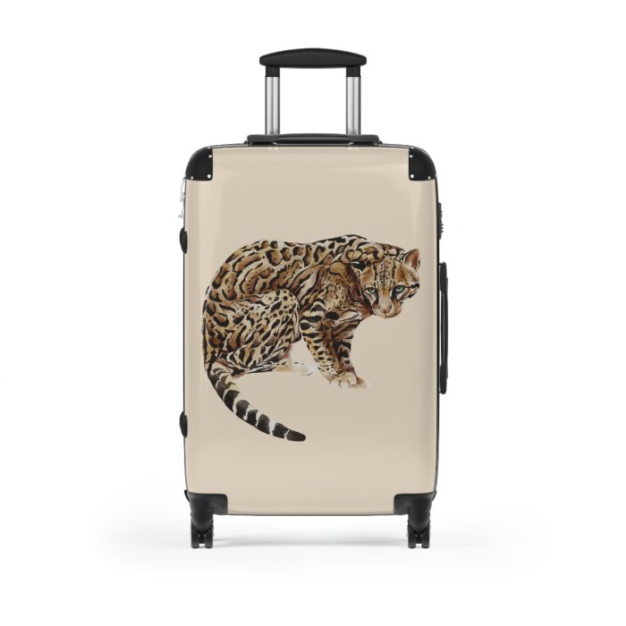 Ocelot Suitcase - An exotic travel gear featuring an animal print design, perfect for style enthusiasts and adding a touch of adventure to your journeys.