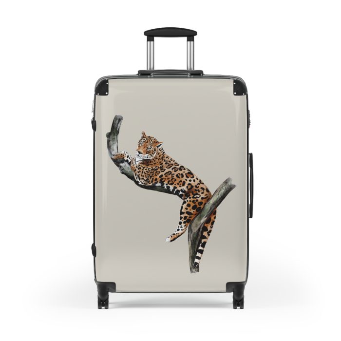 Jaguar Suitcase - An exotic travel gear featuring an animal print design, perfect for style enthusiasts and adding a touch of adventure to your journeys.