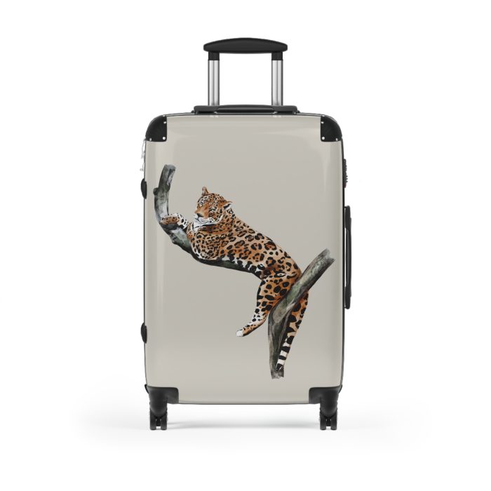 Jaguar Suitcase - An exotic travel gear featuring an animal print design, perfect for style enthusiasts and adding a touch of adventure to your journeys.