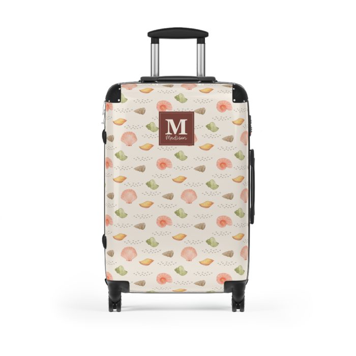 Seashell Custom Suitcase - A personalized and chic travel accessory inspired by the beauty of the ocean.