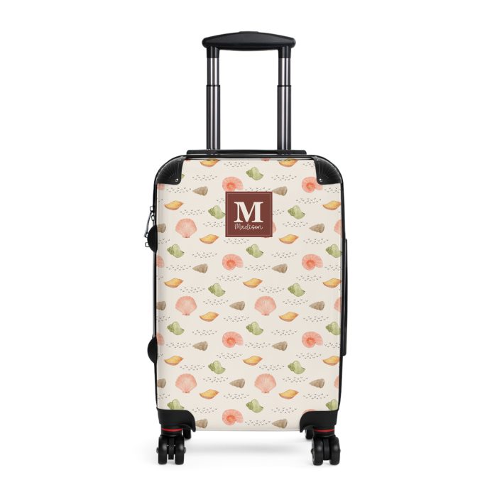 Seashell Custom Suitcase - A personalized and chic travel accessory inspired by the beauty of the ocean.