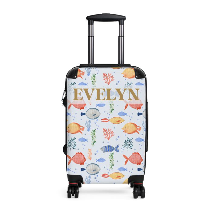 Ocean Fish Custom Suitcase - A travel companion featuring delightful fish designs for a splash of personality.