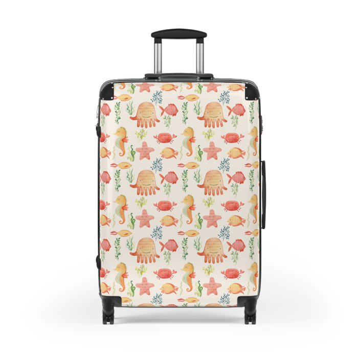 Sea Animal Suitcase - Dive into personalized travel with ocean-themed designs featuring a variety of sea creatures.