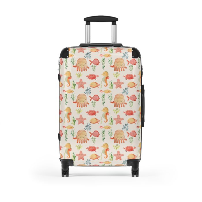 Sea Animal Suitcase - Dive into personalized travel with ocean-themed designs featuring a variety of sea creatures.