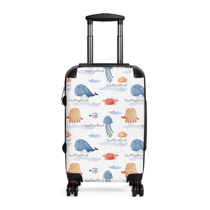 Sea Animal Suitcase - Dive into personalized travel with ocean-themed designs featuring a variety of sea creatures.