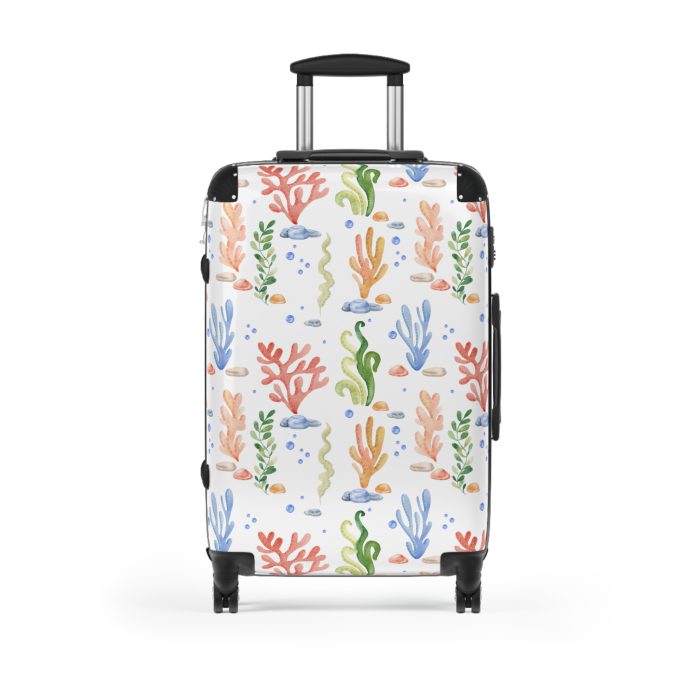 Seaweed Suitcase - Discover the beauty of underwater elegance with intricate seaweed patterns on your stylish luggage.