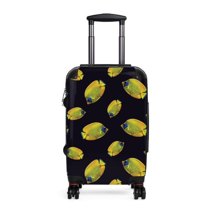 Butterfly Fish suitcase, a durable and stylish travel companion. Crafted with butterfly fish designs, it's perfect for ocean enthusiasts on the go.