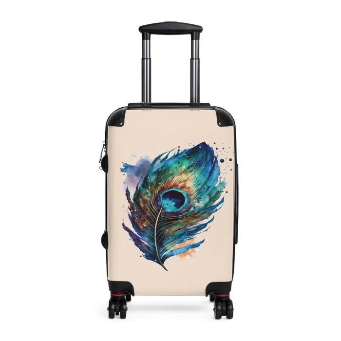 Peacock Suitcase – Stylish and functional luggage adorned with intricate peacock feather design for a touch of elegance on your travels.