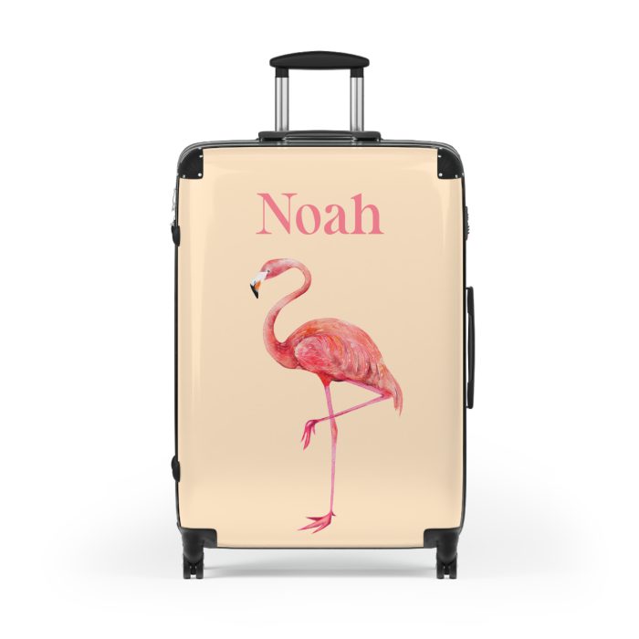 Flamingo Custom Suitcase - Personalize your journeys with a stylish flamingo design, adding a touch of tropical chic to your travel adventures.