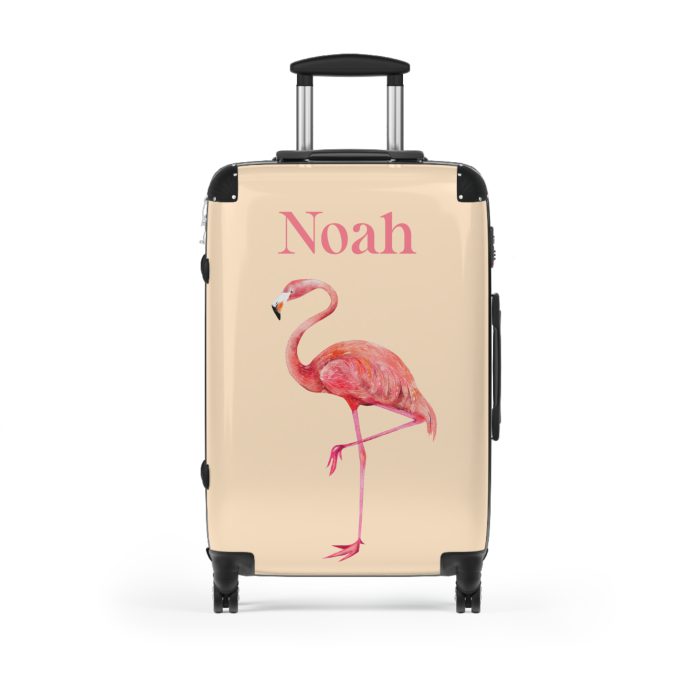 Flamingo Custom Suitcase - Personalize your journeys with a stylish flamingo design, adding a touch of tropical chic to your travel adventures.