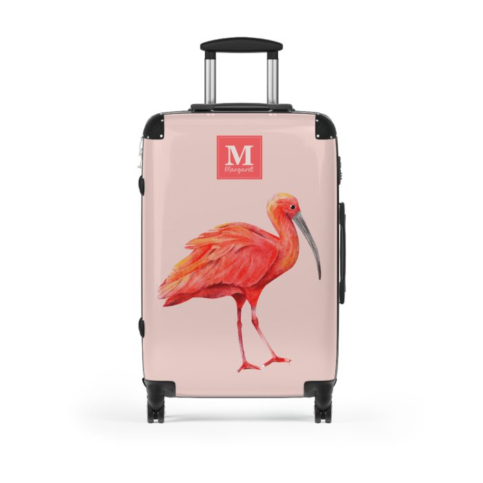 Scarlet Ibis Custom Suitcase - Personalize your travels with vibrant elegance, featuring a striking scarlet ibis design for a bold and tropical charm.