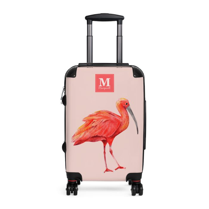 Scarlet Ibis Custom Suitcase - Personalize your travels with vibrant elegance, featuring a striking scarlet ibis design for a bold and tropical charm.