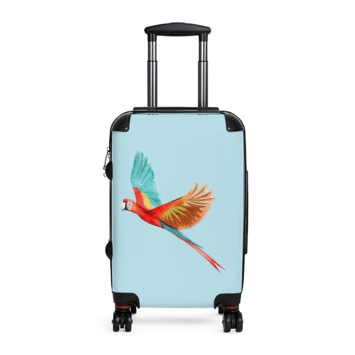 Scarlet Macaw Suitcase - Travel vibrantly with this exquisite and colorful companion, featuring striking scarlet macaw motifs for a bold and stylish statement.